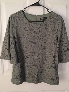 Banana Republic Olive Green Lace Blouse